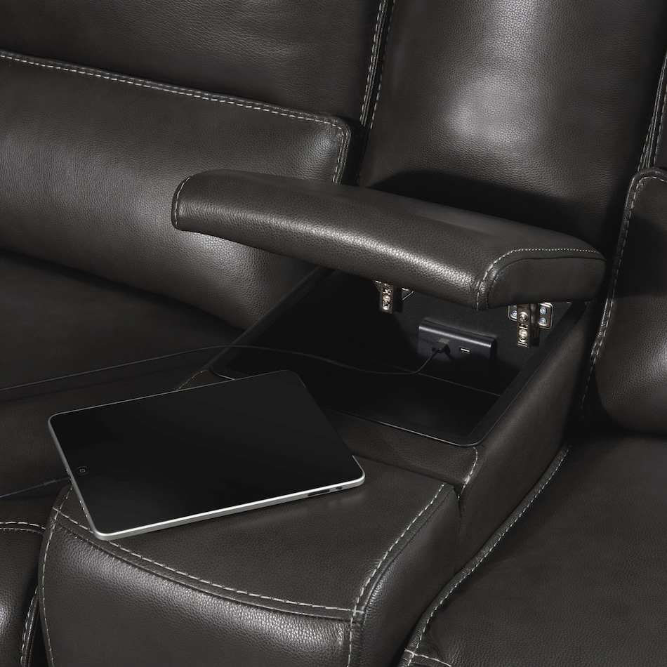 holden gray power reclining loveseat   