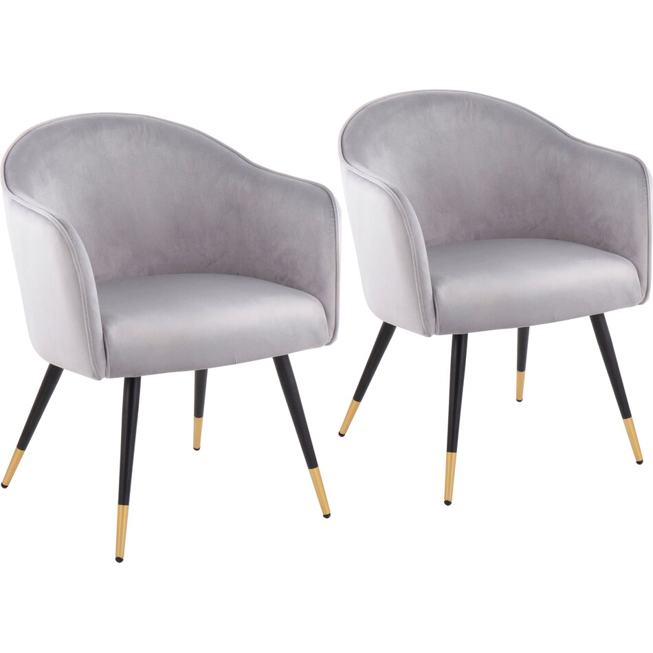 Holland Set of 2 Dining Chairs Silver American Signature Furniture