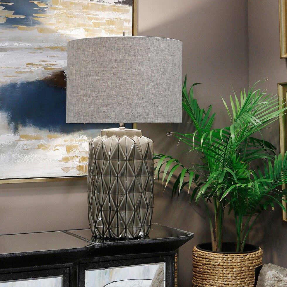 hollis gray table lamp   