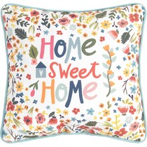 home sweet home white accent pillow   
