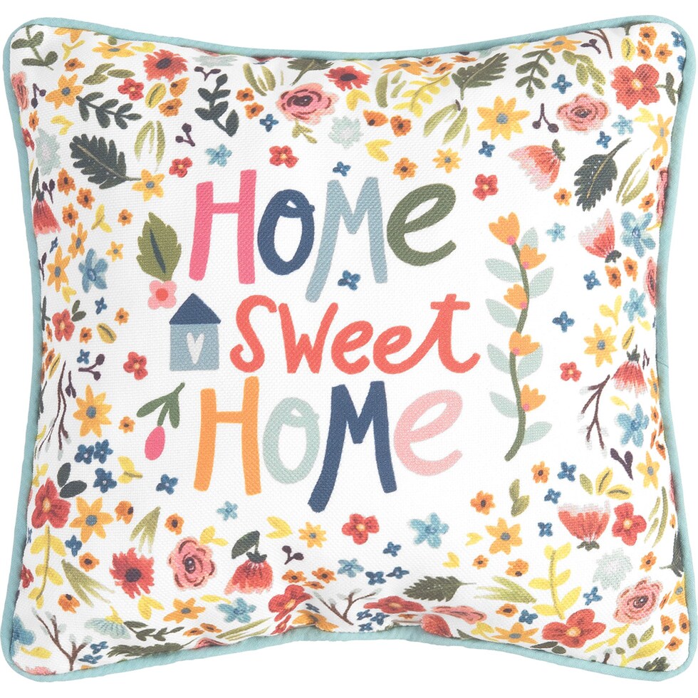 home sweet home white accent pillow   