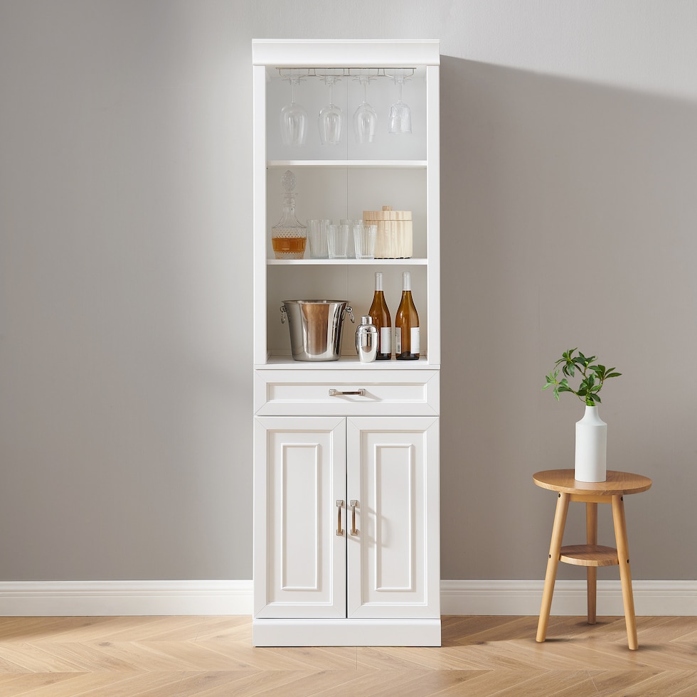 honnaly white bar cabinet   