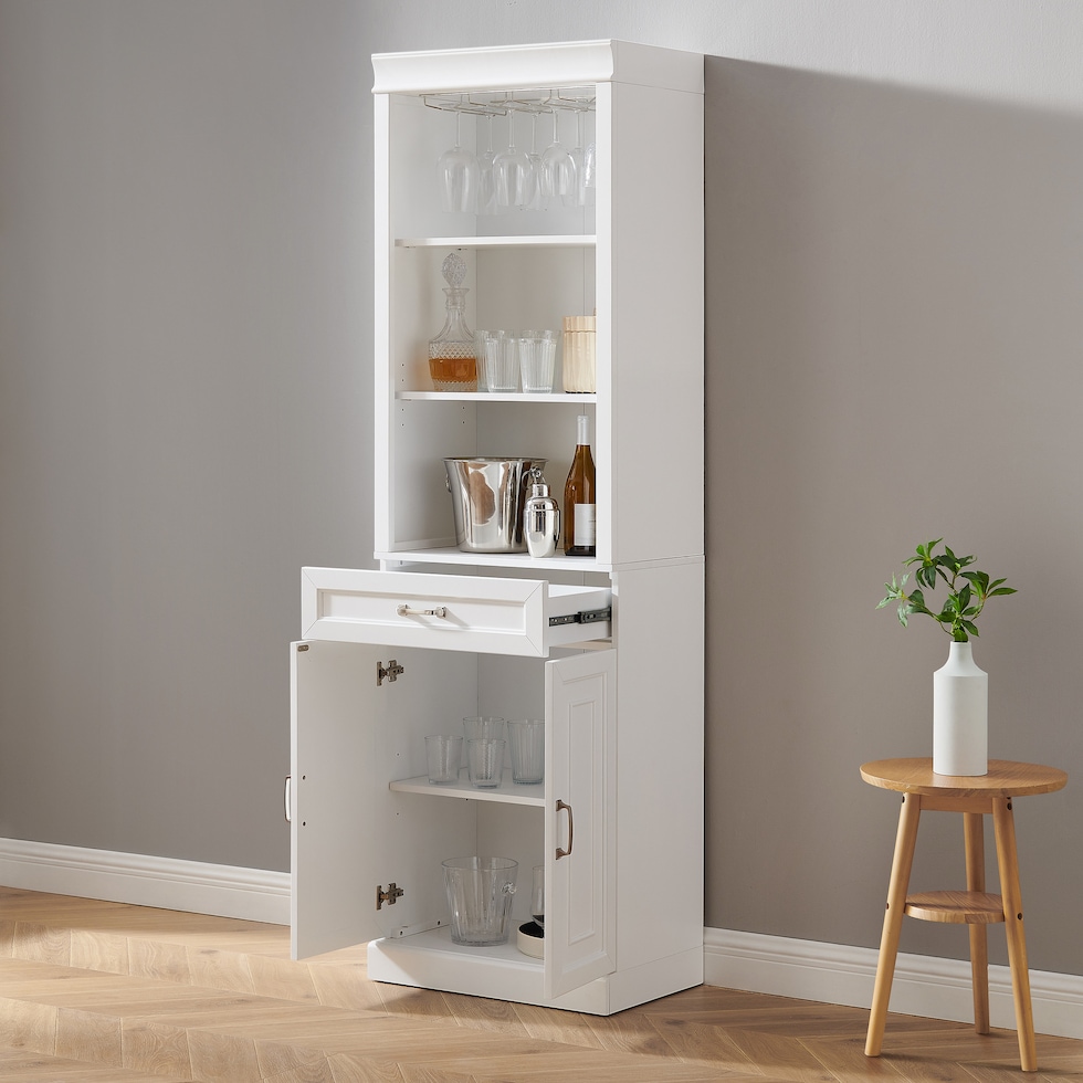 honnaly white bar cabinet   