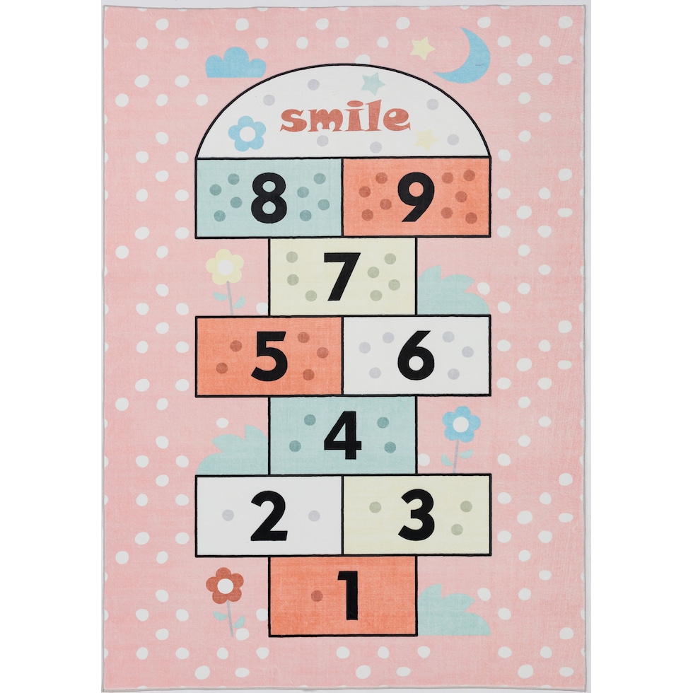 hopscotch pink area rug  x    