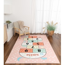 hopscotch pink area rug  x    