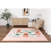 hopscotch pink area rug  x    