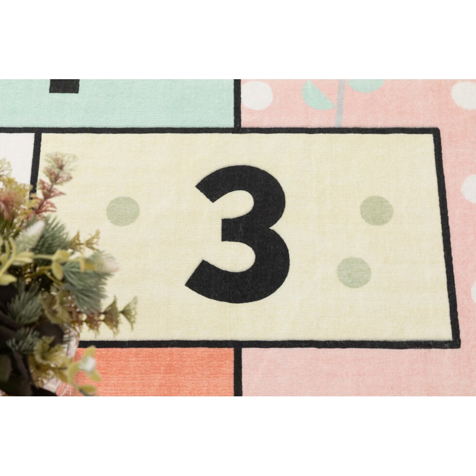 hopscotch pink area rug  x    