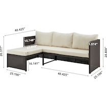 houston brown cream outdoor sectional set   