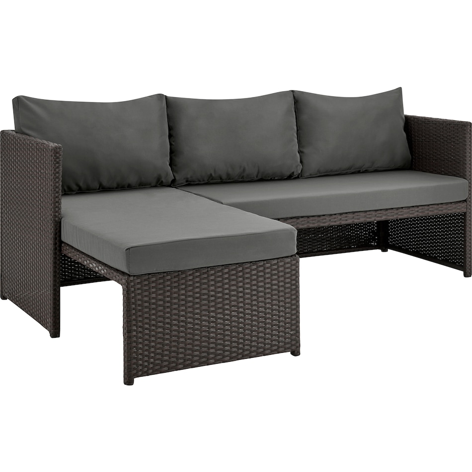 houston brown gray outdoor sectional set   