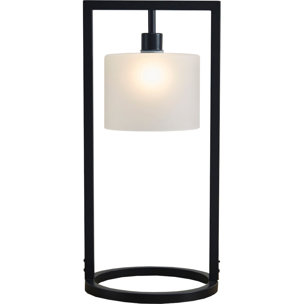 howea black table lamp   