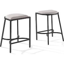 huck gray matte black bar stool   