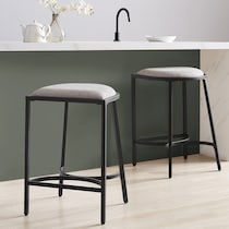 huck gray matte black bar stool   