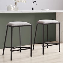 huck gray matte black bar stool   