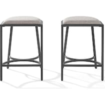 huck gray matte black bar stool   