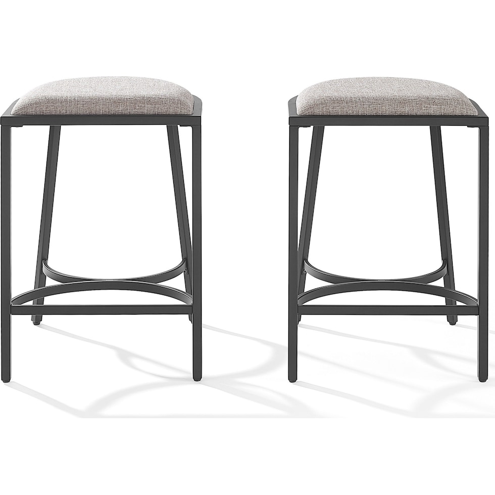 huck gray matte black bar stool   