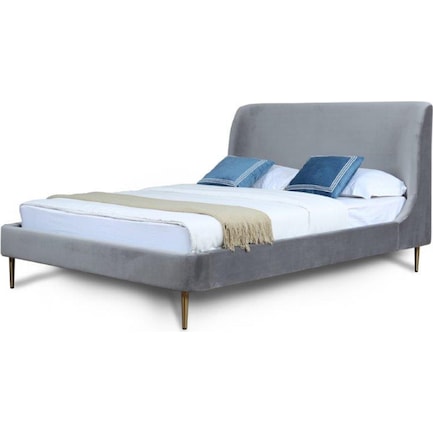 Hudgens Queen Upholstered Platform Bed - Grey