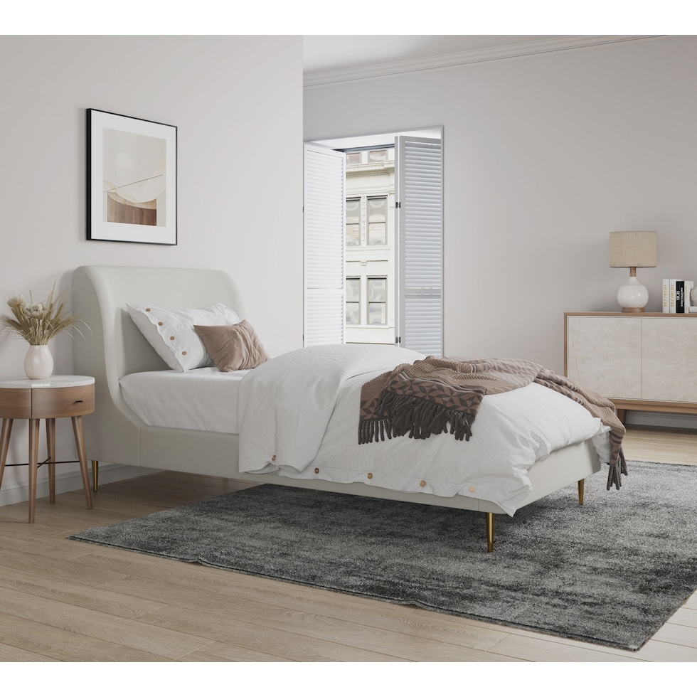 hudgens white twin bed   