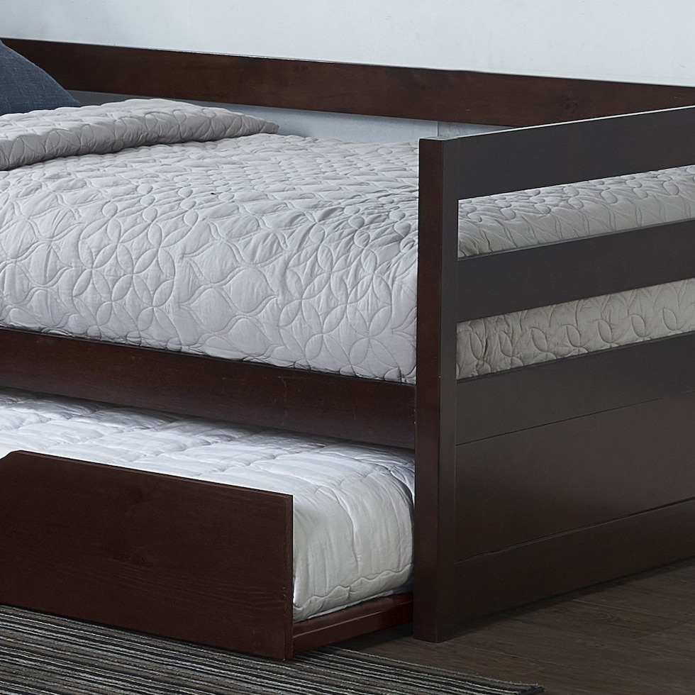 hudson dark brown twin bed   