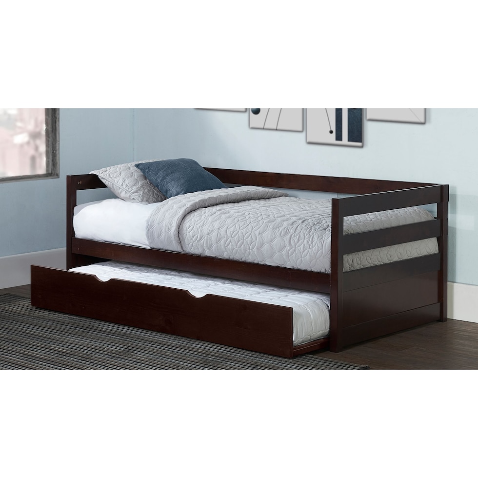 hudson dark brown twin bed   