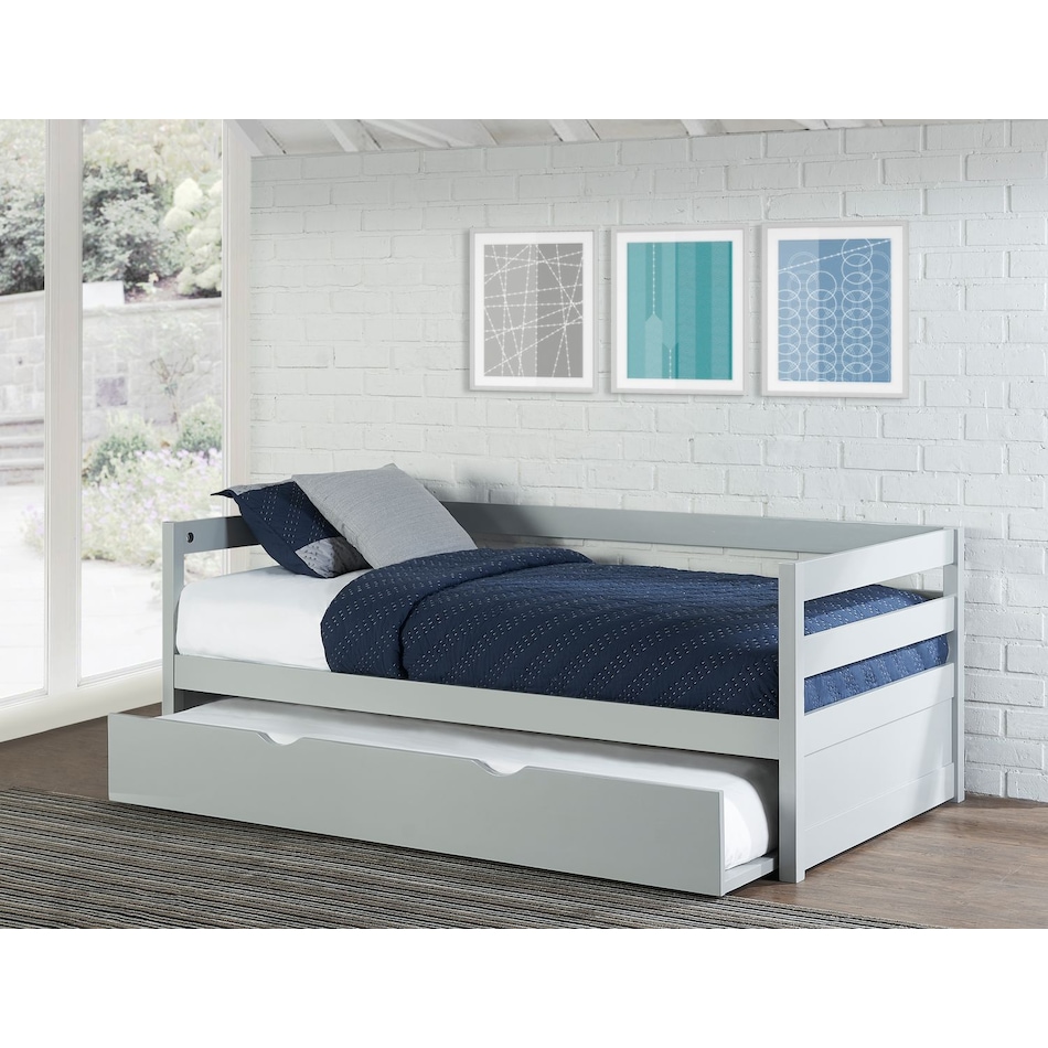 hudson gray twin daybed with trundle   
