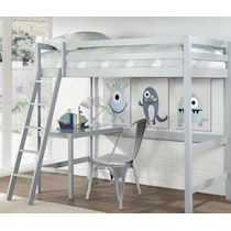 hudson gray twin loft bed with desk   