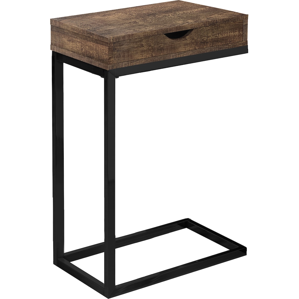 hugh brown black chairside table   