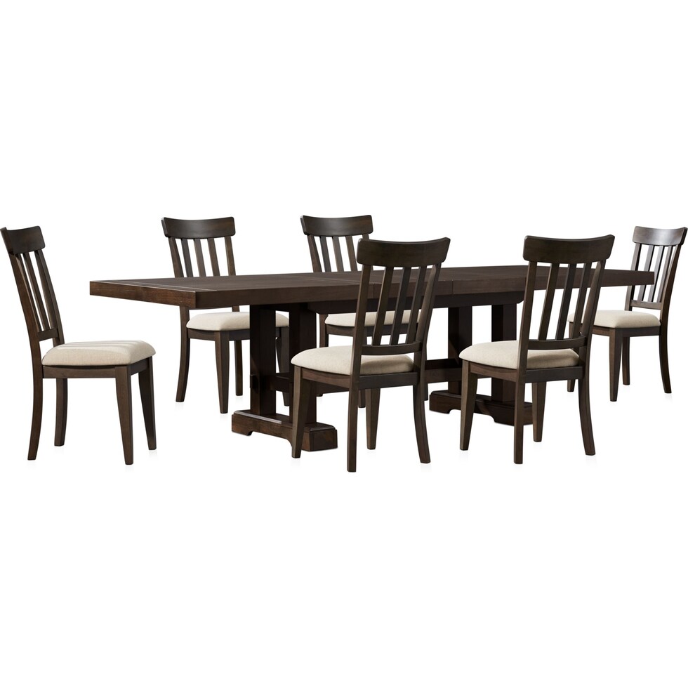 hughes dark brown  pc dining room   