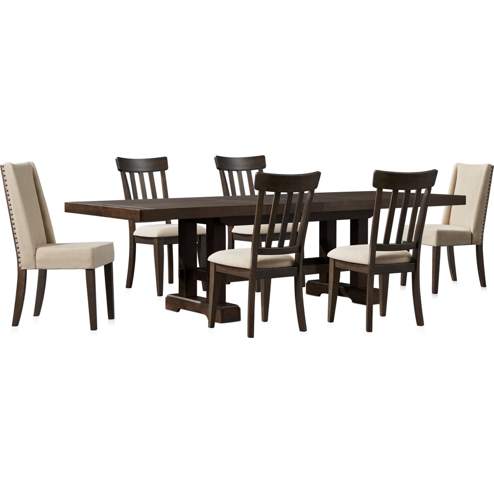 hughes dark brown  pc dining room   