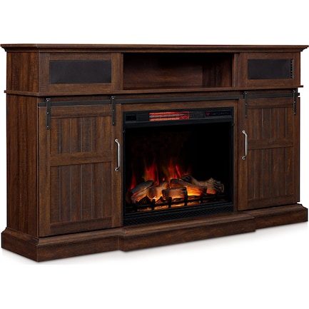 Hunter Fireplace TV Stand - Brown