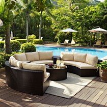 huntington dark brown outdoor sectional set   