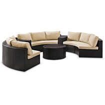 huntington dark brown outdoor sectional set   