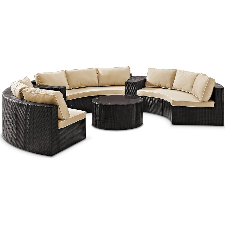 huntington dark brown outdoor sectional set   