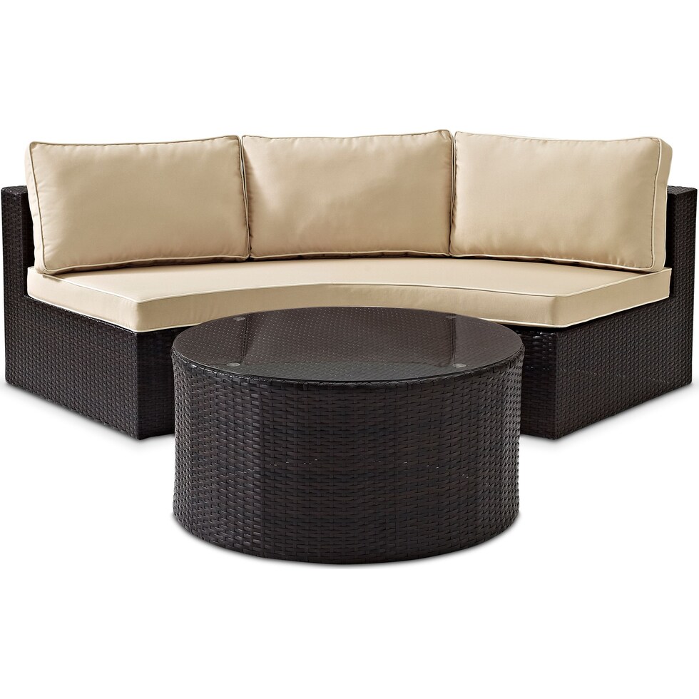 huntington dark brown outdoor sofa set   