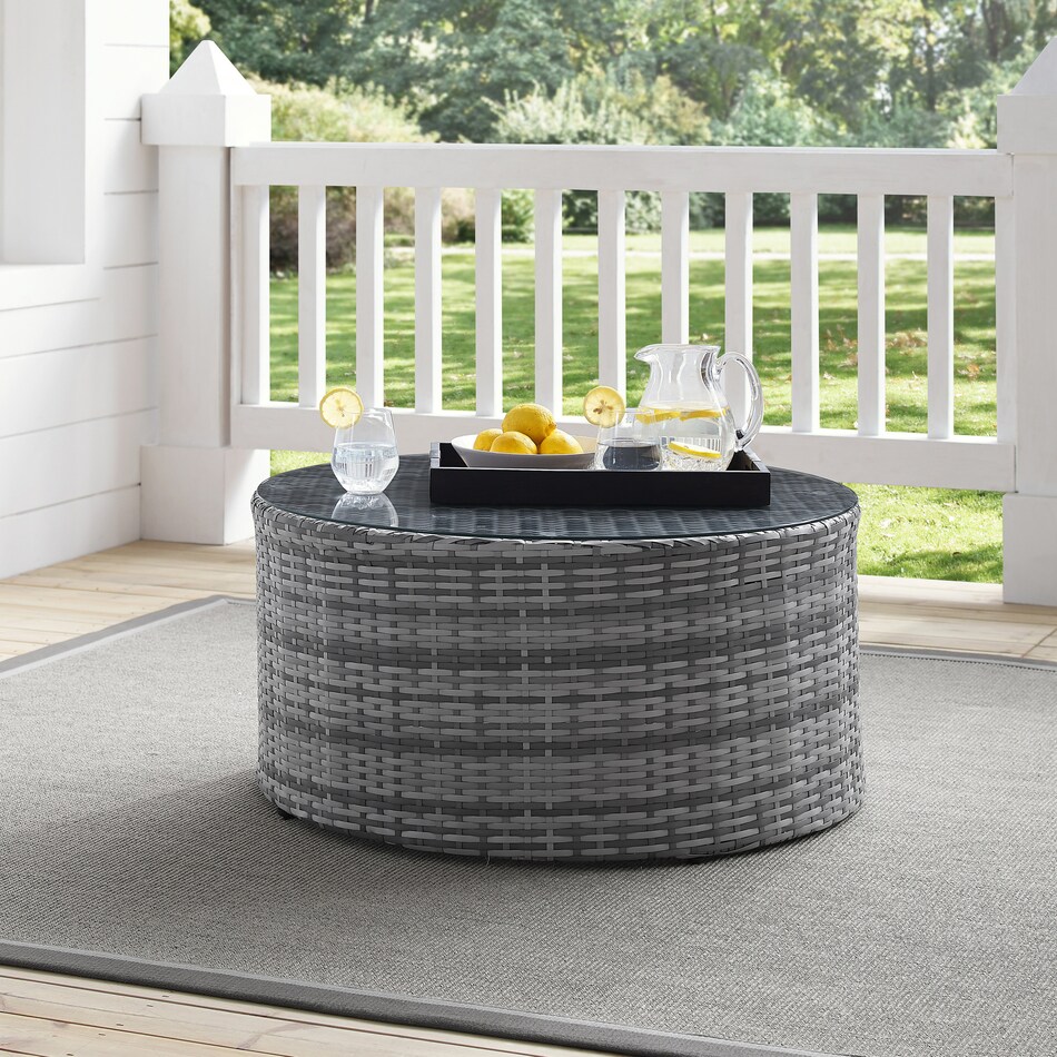 huntington gray outdoor coffee table   
