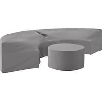 huntington gray outdoor furniture cover set   