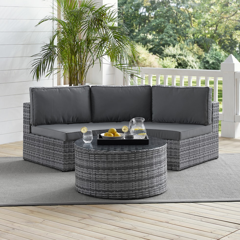 huntington gray outdoor sofa set   