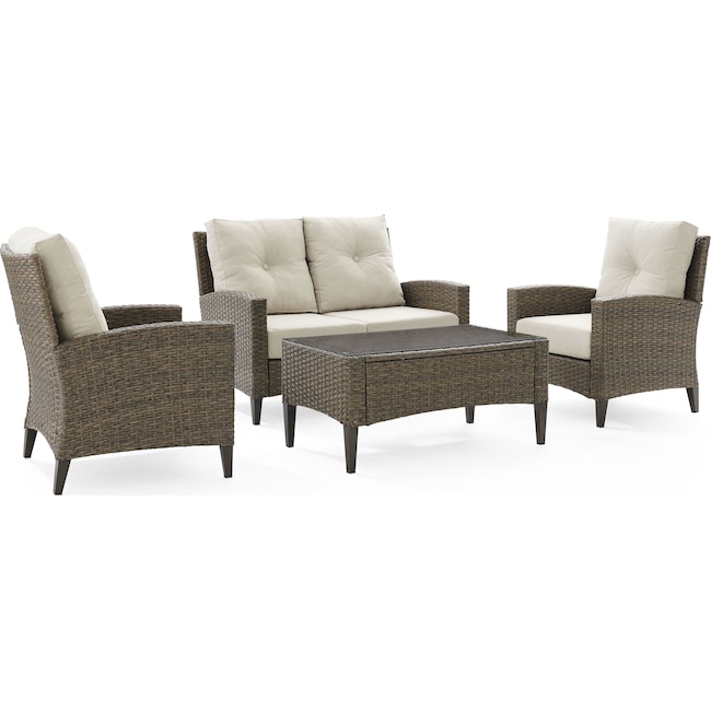 Outdoor Furniture - Huron Outdoor Loveseat, Set of 2 Chairs and Coffee Table
