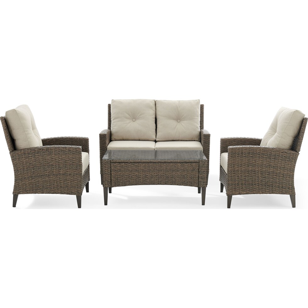 huron light brown outdoor chair set   