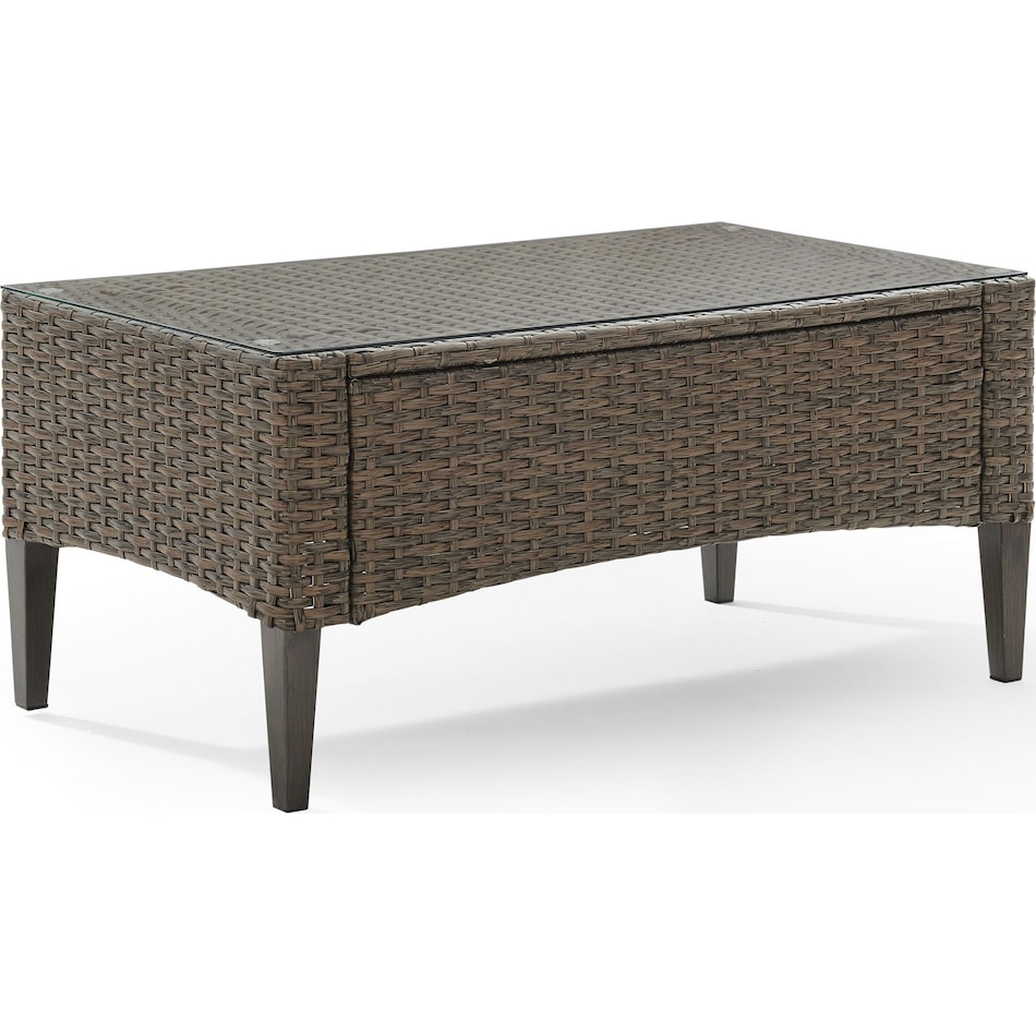 huron light brown outdoor coffee table   