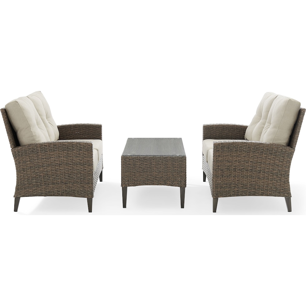 huron light brown outdoor loveseat set   