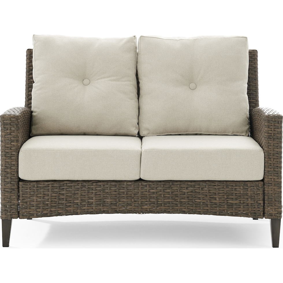 huron light brown outdoor loveseat   