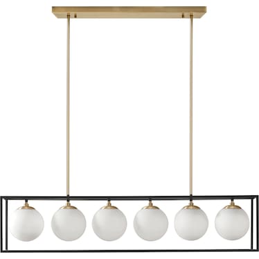 Ibiza Frosted Globe Chandelier - Black/Brass
