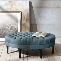 idris blue ottoman   