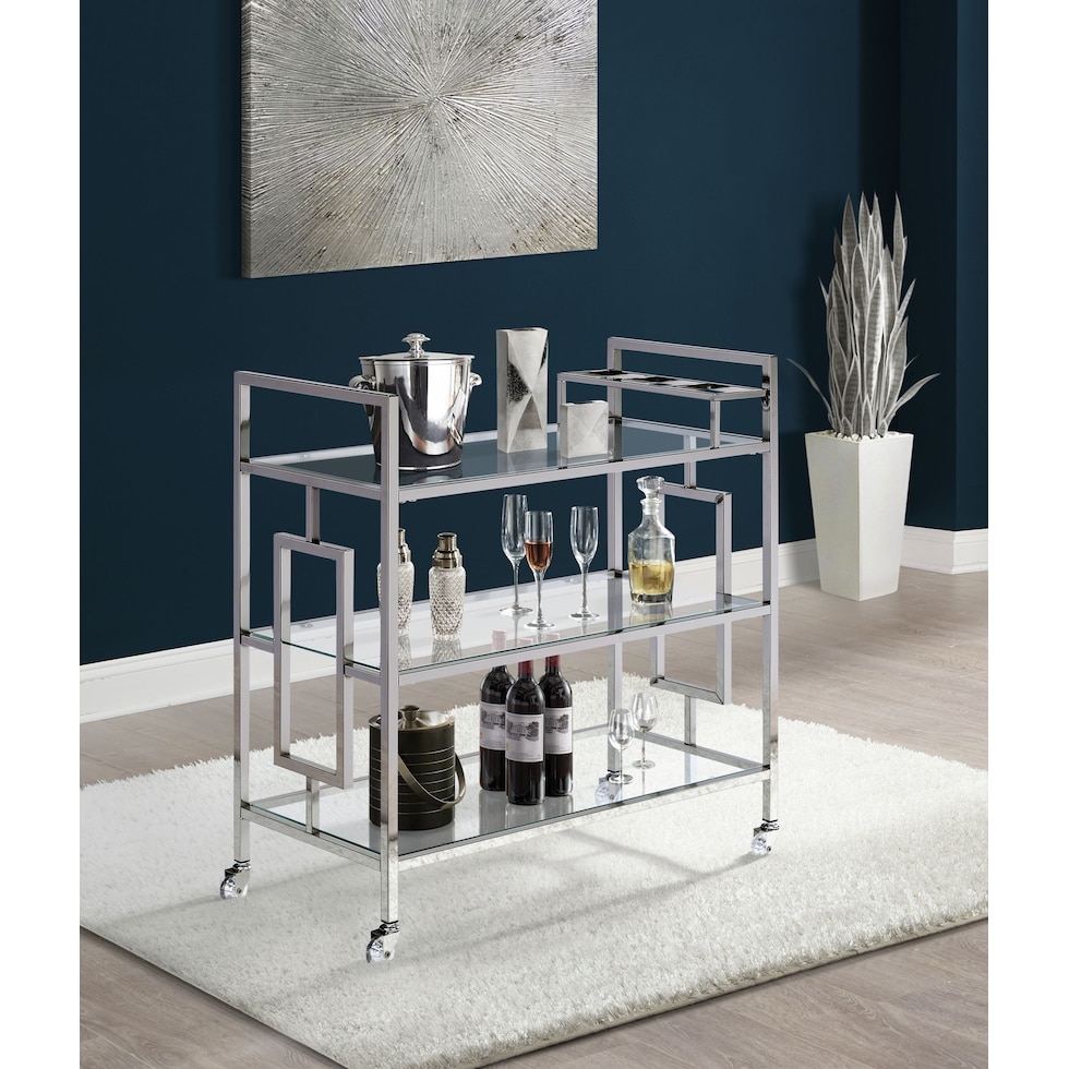 ignatius silver bar cart   