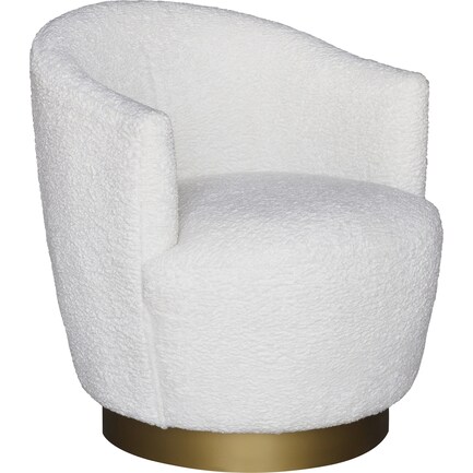 Imogene Swivel Accent Chair - White