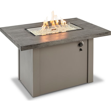 Indio Gas Fire Table - Gray Stone