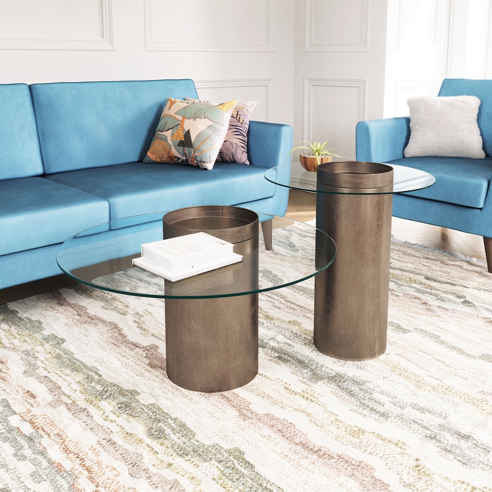 industry gold end table   