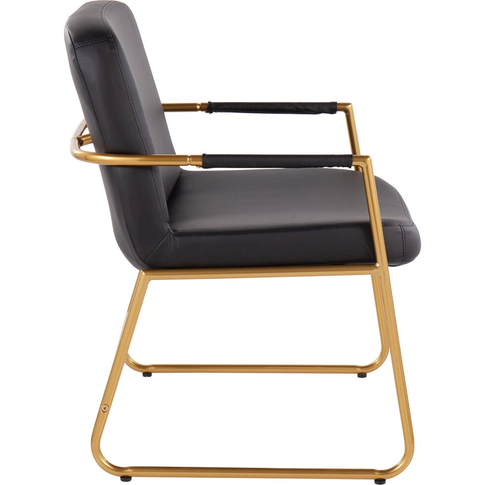 inessa black gold accent chair   