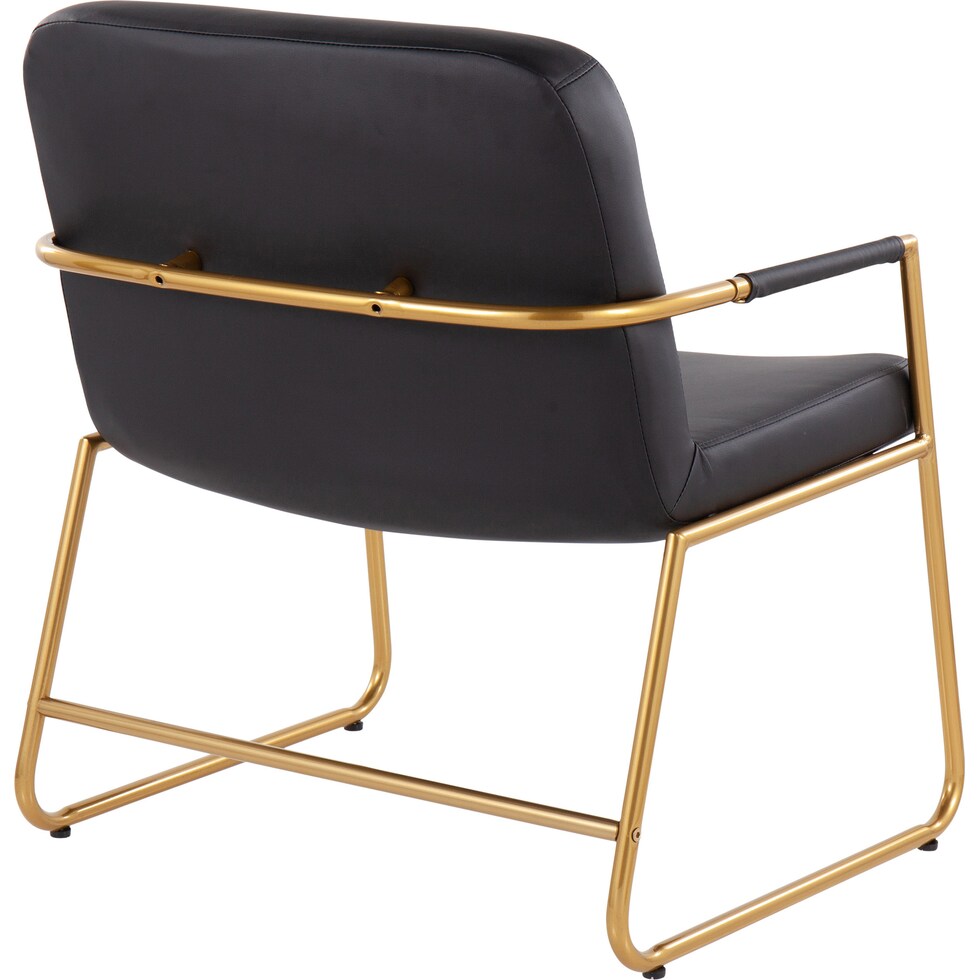 inessa black gold accent chair   