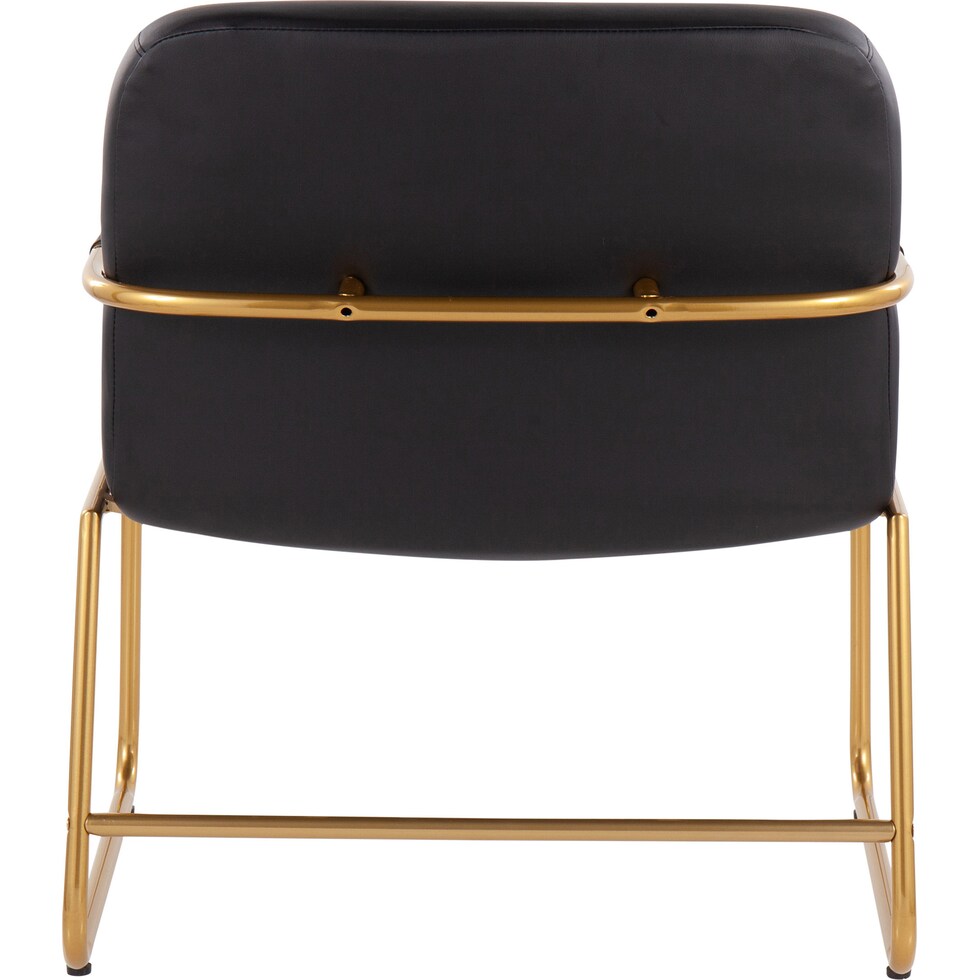 inessa black gold accent chair   